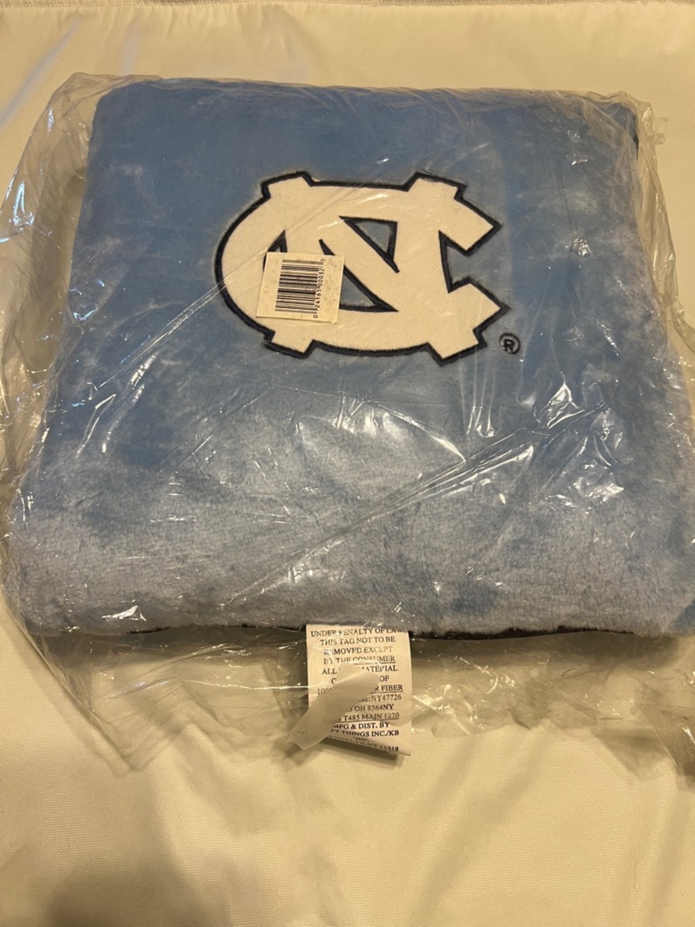 University of North Carolina Light Blue Plush Throw Pillow NWT